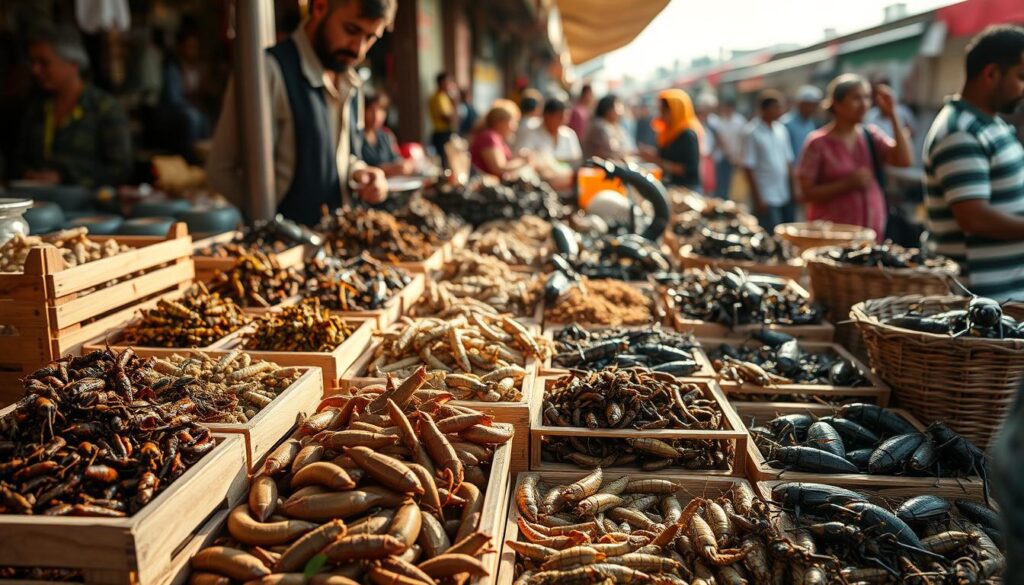 Marché des insectes comestibles